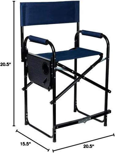 Vista 2 de Dura-Tech Silla alta plegable con mesa Comodidad estable elevada Duradera y resistente Comodidad acolchada Mesa plegable adjunta Capacidad