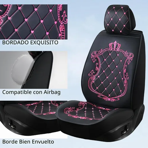 Vista 2 de Fundas de Asientos de Cuero para Automóvil, Lujosas Universales de Servicio Pesado Impermeables de Cuero Cubierta de Vehículo Automotriz para Autos