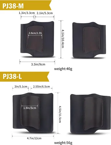Vista 6 de VIPERAED PJ38 Funda multiherramienta de cuero para hombres, 4 en 1, organizador de bolsillo EDC para cuchillo de bolsillo, linterna multiherramienta