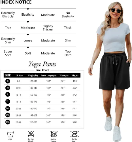 Vista 5 de Quenteen Pantalones cortos deportivos para mujer, estilo casual, holgados, bermudas (disponibles en tallas extragrandes)