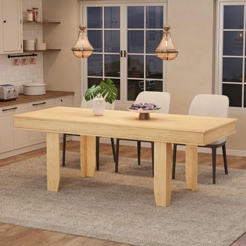 Vista 17 de GarveeHome Farmhouse - Mesa de comedor para 4-6 personas, mesas de cocina de 63 pulgadas de largo