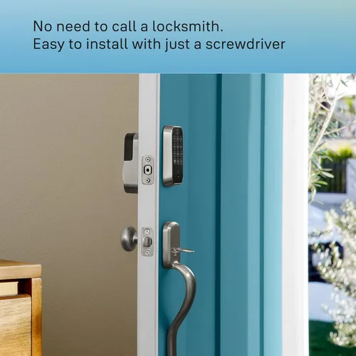 Vista 2 de Yale Assure Lock 2 - Cerradura con teclado y Bluetooth con palanca Norwood en cuero negro satinado