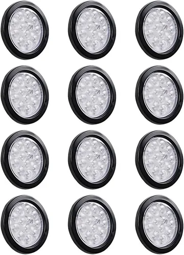Vista 81 de Kit de tapones de cableado con cubierta de hule para luz trasera LED redonda de 4", 12 ledes, para RV, camioneta