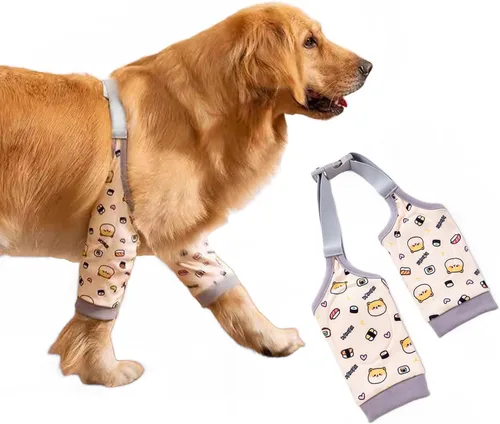 Vista 8 de MANON ROSA Coderas para Perros – Mangas Envolventes para Patas Delanteras de Perros Grandes, Protección contra Heridas y Soporte Antilamer
