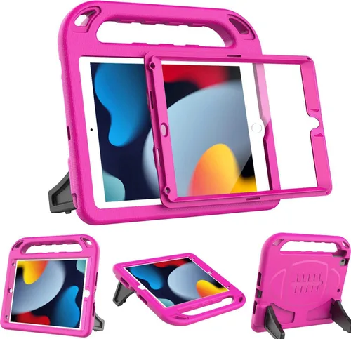 Vista 17 de BMOUO Funda para niños para iPad de 9ª/8ª/7ª generación (2021/2020/2019), con protector de pantalla integrado, soporte con mango a prueba de golpes