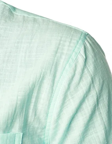 Vista 5 de ZEROYAA Camisas casuales de algodón ligero con botones para hombre aguamarina (Aqua Sky)