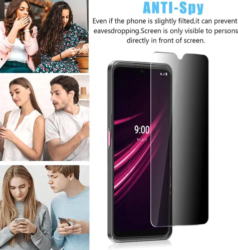 Vista 4 de Moonshield MOOISVS - Protector de pantalla de vidrio templado para T-Mobile RevVL V+/ V PLUS 5G 2021, transparente, HD, antiespía, resistente a