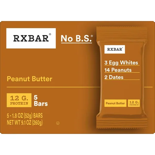 Vista 7 de RXBAR Barras de proteínas, 0.44 oz de proteína, aperitivos sin gluten, mantequilla de maní (6 cajas, 30 barras)