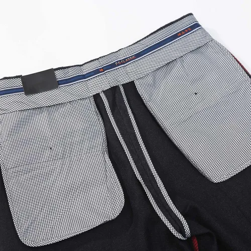 Vista 7 de oelaio Pantalones de vestir a rayas para hombre, grandes y altos, ajustados, para negocios, frente plano, pantalones chinos para hombre