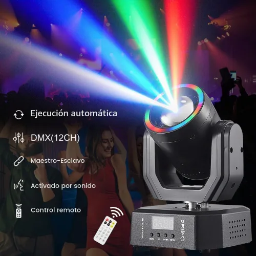 Vista 4 de Mini luces de cabeza móvil, 30 W, luces de escenario de DJ