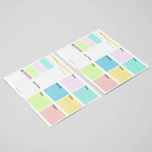 Vista 6 de Agenda semanal con tapa (magnética) para todo el año, 50 hojas sin fecha para horario diario, listas de tareas, seguimiento de hábitos