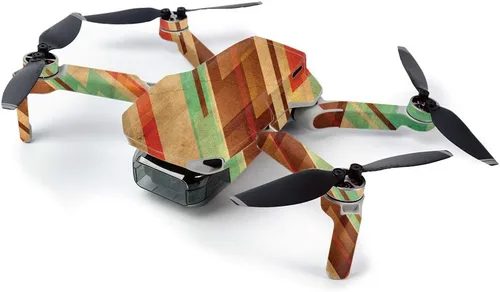 Vista 2 de MightySkins Skin para DJI Mavic Mini Drone Quadcopter portátil – Madera abstracta Cubierta protectora de vinilo duradera y única Fácil