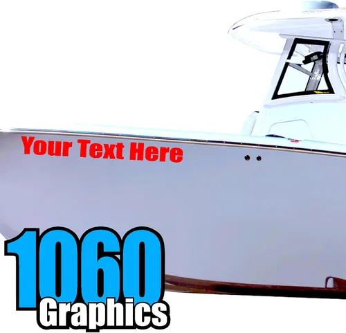 Vista 21 de Calcomanías de letras y números de barco personalizados (dos calcomanías) de vinilo marino