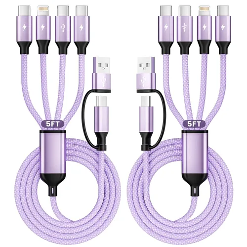 Vista 14 de Cable de carga múltiple, cable de carga 3 en 1 para múltiples dispositivos, cable USB universal con tipo C/IP/micro USB para iPhone