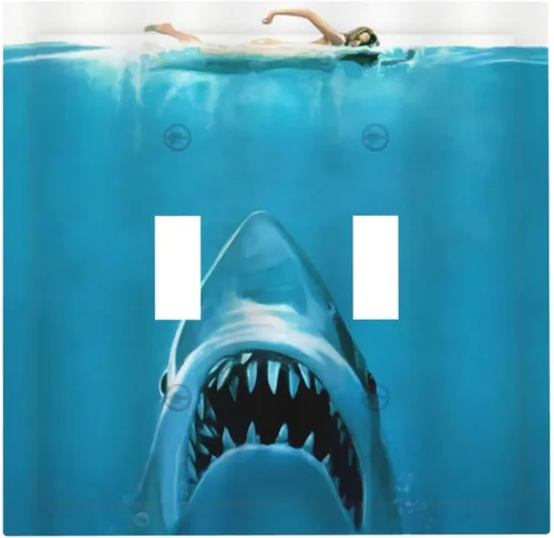 Vista 48 de Cubiertas de Interruptor de Luz de 1 Gang con Estrella de Mar y Concha Marina en Tablero de Madera, Placas de Pared Sin Dispositivo, Placa Frontal