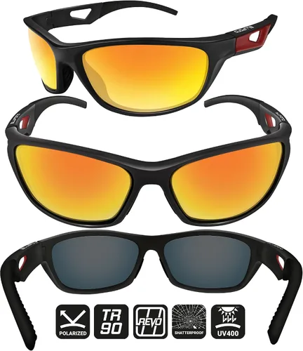 Vista 2 de BLUPOND Polarized Sports Sunglasses for Men - TR90 Unbreakable Frames for Golf Cycling Driving - Scout