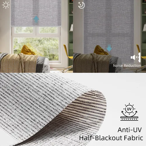 Vista 3 de SmartWings Persianas Motorizadas con Filtro de Luz, Compatible con Matter Thread Homekit Z-Wave Alexa Google, Persianas con 70% de Opacidad Safari