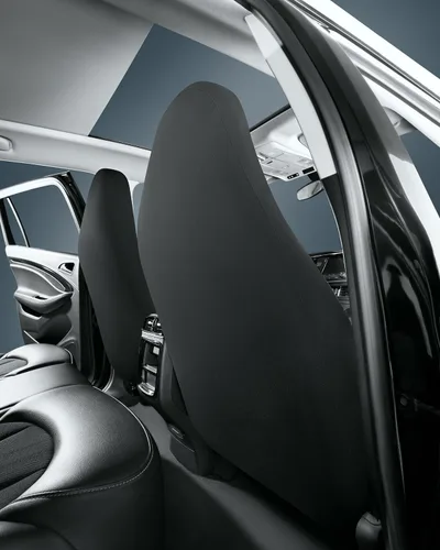 Vista 3 de Road Comforts Fundas de asiento de coche para asiento delantero, respaldo alto, protector de asiento de lino transpirable resistente, compatible