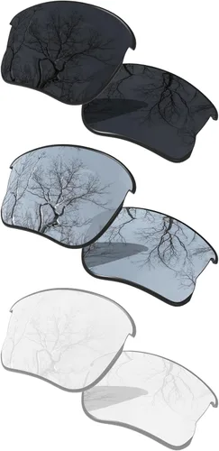 Vista 23 de ToughAsNails Juego de 3 lentes polarizadas de repuesto para Oakley Flak Jacket XLJ Pack