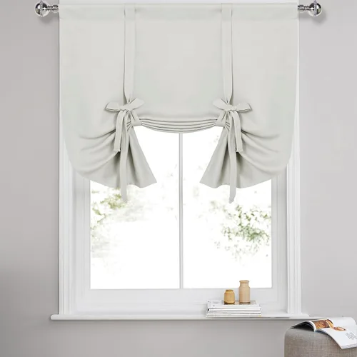 Vista 10 de DWCN Cortinas Opacas - Persiana Enrollable con Lazos para Ventana, Aislamiento Térmico, Oscurecimiento de Habitación, Cortinas con Bolsillo