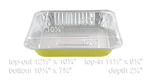 Vista 7 de KitchenDance 53900 - Sartenes desechables de papel de aluminio de colores para mesa de vapor, de tamaño medio, bandeja rectangular para hoteles