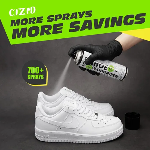 Vista 3 de COZGO Aerosol Desodorante para Zapatos, Refrescante para Zapatos, Eliminador de Olor de Zapatos, 300ml (10oz) Fórmula de Secado Rápido y Larga