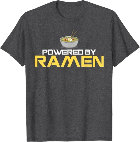 Vista 27 de Camiseta de fideos de anime japoneses Powered By Ramen, Negro, S