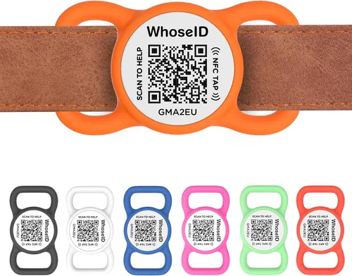 Vista 8 de Etiqueta para perro con código QR con NFC, etiqueta de identificación personalizada de mascota, etiqueta de identificación de perro de silicona