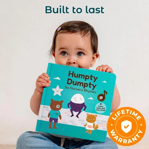 Vista 6 de Cali's Books Libro Humpty Dumpty para niños con 6 rimas favoritas para guardería: familia de dedos, fila fila tu barco y mucho más. Libro musical