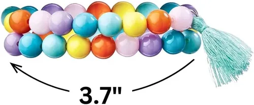 Vista 2 de Amscan Conjunto de pulseras de cuentas para mujer, multicolor, 3.7 pulgadas de EE. UU