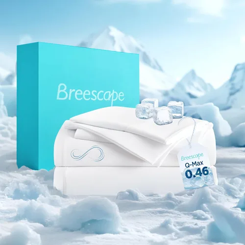 Vista 11 de Breescape Cooling Sheets Twin XL Size - BlendTek Dry & Cool Technology Cooling Bed Sheets for Hot Sleepers and Night Sweats, Q-Max>0.46 Tech Twin XL