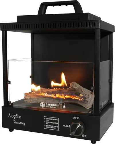 Vista 9 de Flame King ALOGFIRE Calentador de Troncos de Propano con Ambiencia, Llamas Danzantes Limpias y Sin Humo