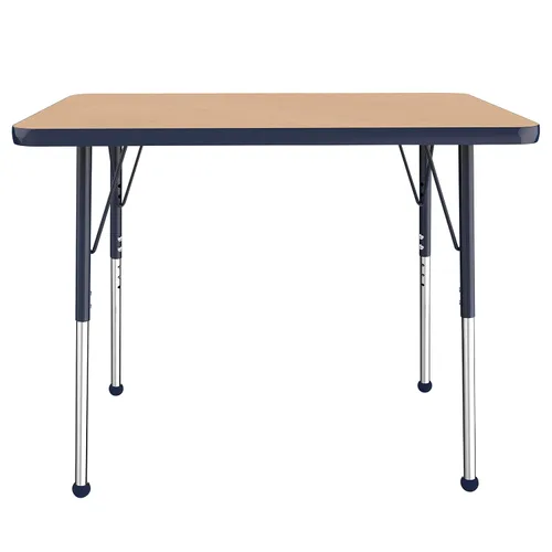 Vista 37 de FDP - Mesa rectangular para actividades escolares y de oficina (24 x 36 pulgadas), patas estándar con deslizadores giratorios, altura ajustable