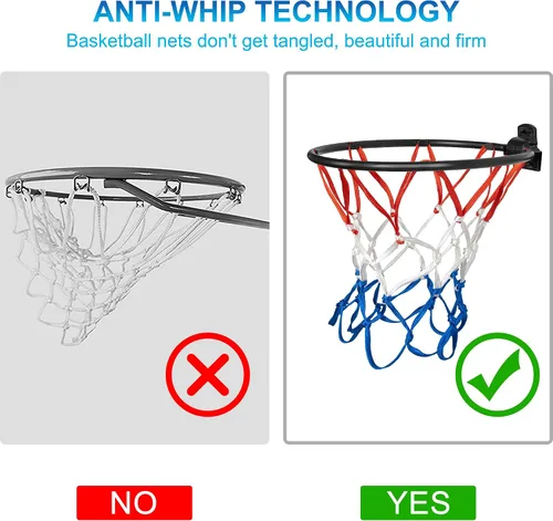 Vista 3 de LAO XUE 2 Pack Mini Basketball Net Replacement,8 Loops Indoor Outdoor Nets,Suitable for Doors and Walls