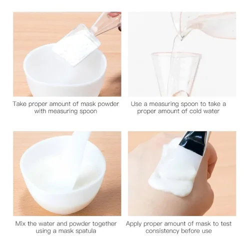 Vista 5 de Juego de cuencos para mezclar mascarillas faciales, 3 piezas, kit de herramientas de mezcla de mascarillas con cuchara medidora, máscara facial