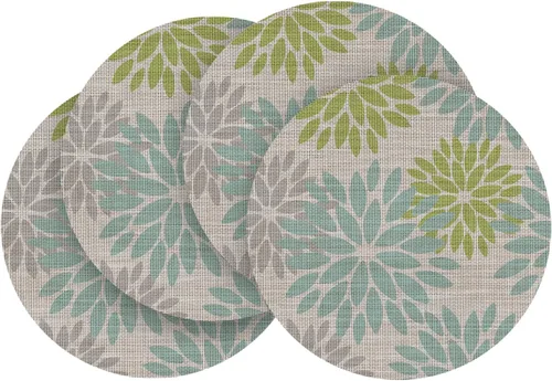 Vista 14 de Artoid Mode - Juego de 4 manteles individuales de vinilo con diseño floral, resistentes al calor, lavables, antideslizantes, de PVC, para decoración
