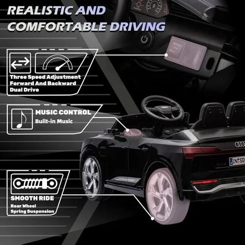 Vista 2 de Autos eléctricos para niños Audi SQ8 con licencia de ACNICO 12V Edad 3+ Negro