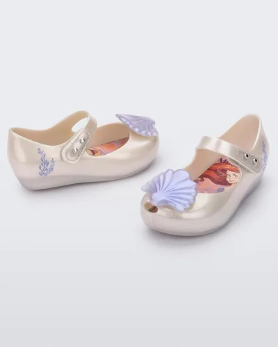Vista 5 de mini melissa Ultragirl Collection Mary Jane - Zapatos planos para niños pequeños y bebés, cómodos y lindos zapatos planos de gelatina con parte