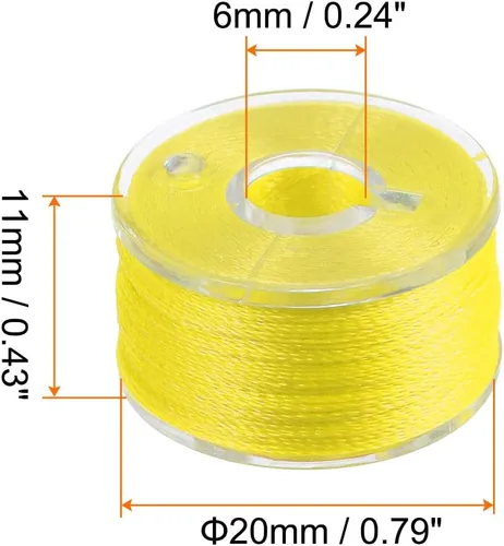 Vista 2 de HARFINGTON Hilo de bobina preenrollado con estuche de plástico de almacenamiento para máquina de bordar y coser, color amarillo