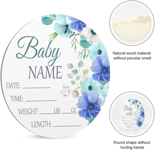 Vista 3 de Letrero de anuncio personalizado para recién nacido, letrero de anuncio de nombre de bebé para hospital, regalos de baby shower, para niñas recién