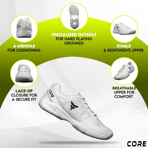 Vista 4 de Core Tenis de tenispádel Zapatos de tenis transpirables Suela antideslizante y sensible para mujeres y hombres Excelente agarre en terrenos