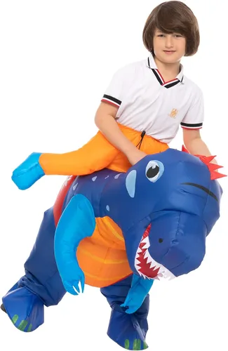 Vista 4 de IHGYT Inflatable Costume for Kids Blow up Dinosaur Costume for Boys and Girls Halloween Party Riding T Rex Outfits