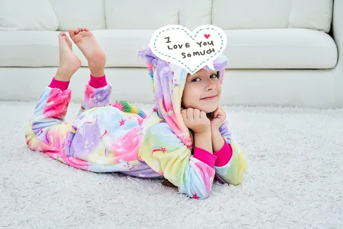 Vista 3 de Riverchan Kids Unicorn Onesie Animal Pajamas Halloween Cosplay Costume Sleepwear Gift for Girls and Boys