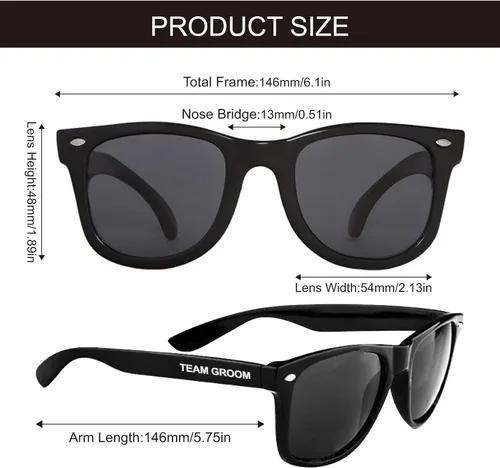 Vista 2 de LotsBuyLots Regalos para padrinos de boda, 10 lentes de sol de boda, regalos de despedida de soltero para novio, novio de equipo (novio de equipo)