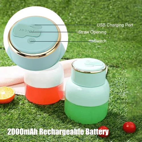 Vista 4 de Batidora portátil 27.1 fl oz USB recargable batido taza BPA-Free Food Grade Material, 2000mAh Battery, Compact 11x16cm, Detachable for Easy
