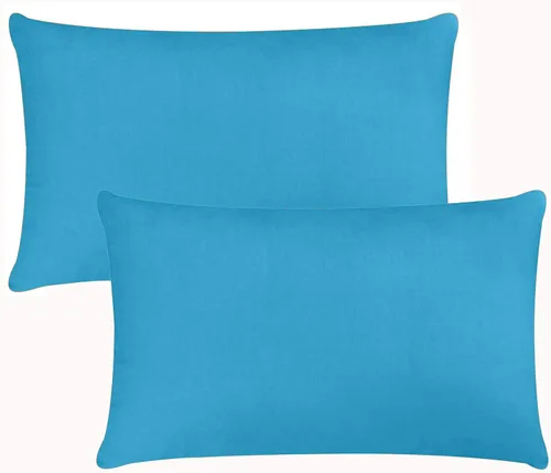 Vista 4 de Augld Paquete de 2 fundas de almohada para exteriores e interiores, impermeables, sólidas, color aguamarina, 18 x 18 pulgadas Aqua