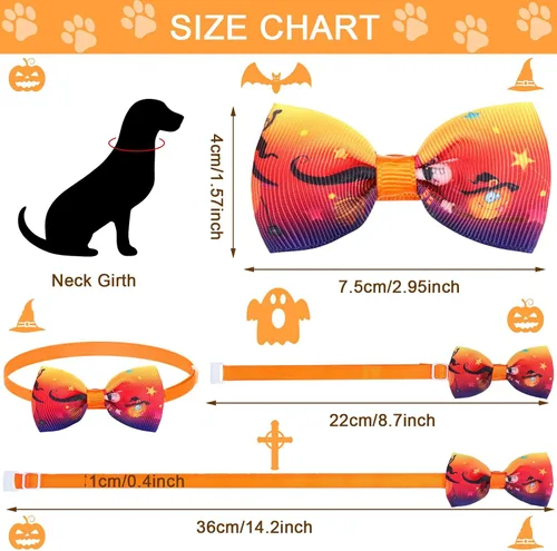 Vista 2 de Eccliy 50 collares ajustables para perros de Halloween Fantasma