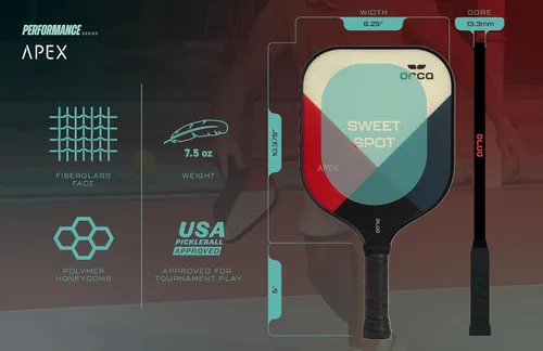 Vista 4 de Orca Pickleball Paddles, Performance Series Pickleball Paddles Designed for Control and Precision, USA Pickleball Approved