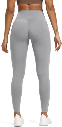 Vista 4 de Aoxjox Leggings de entrenamiento de cintura alta para mujer, control de abdomen, cintura alta, pantalones de yoga escarlata, suaves, de 27 pulgadas