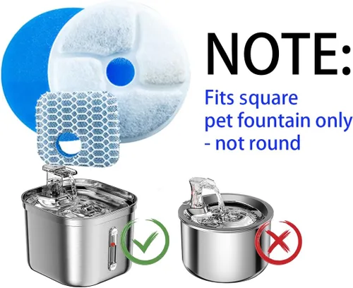 Vista 3 de Filtros de fuente de agua para gatos de acero inoxidable, paquete de 4 filtros de repuesto para fuente de gato, 3 sistemas de filtración triple